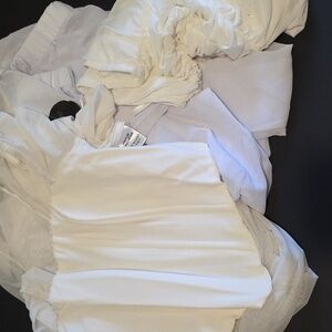 🌹CLEARANCE SALE: 2 pants 1 corset top All White sheer women's clothes